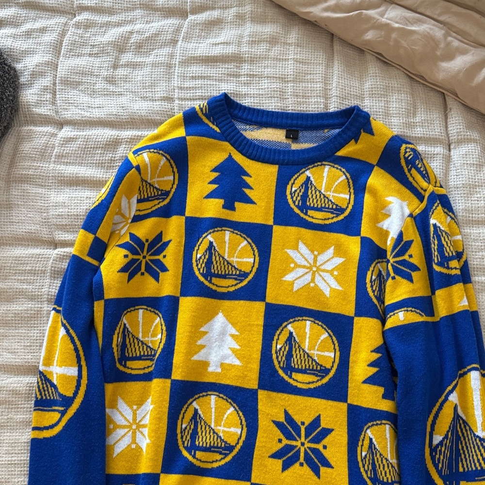 Golden State Warriors Blue & Yellow Cozy Sweater